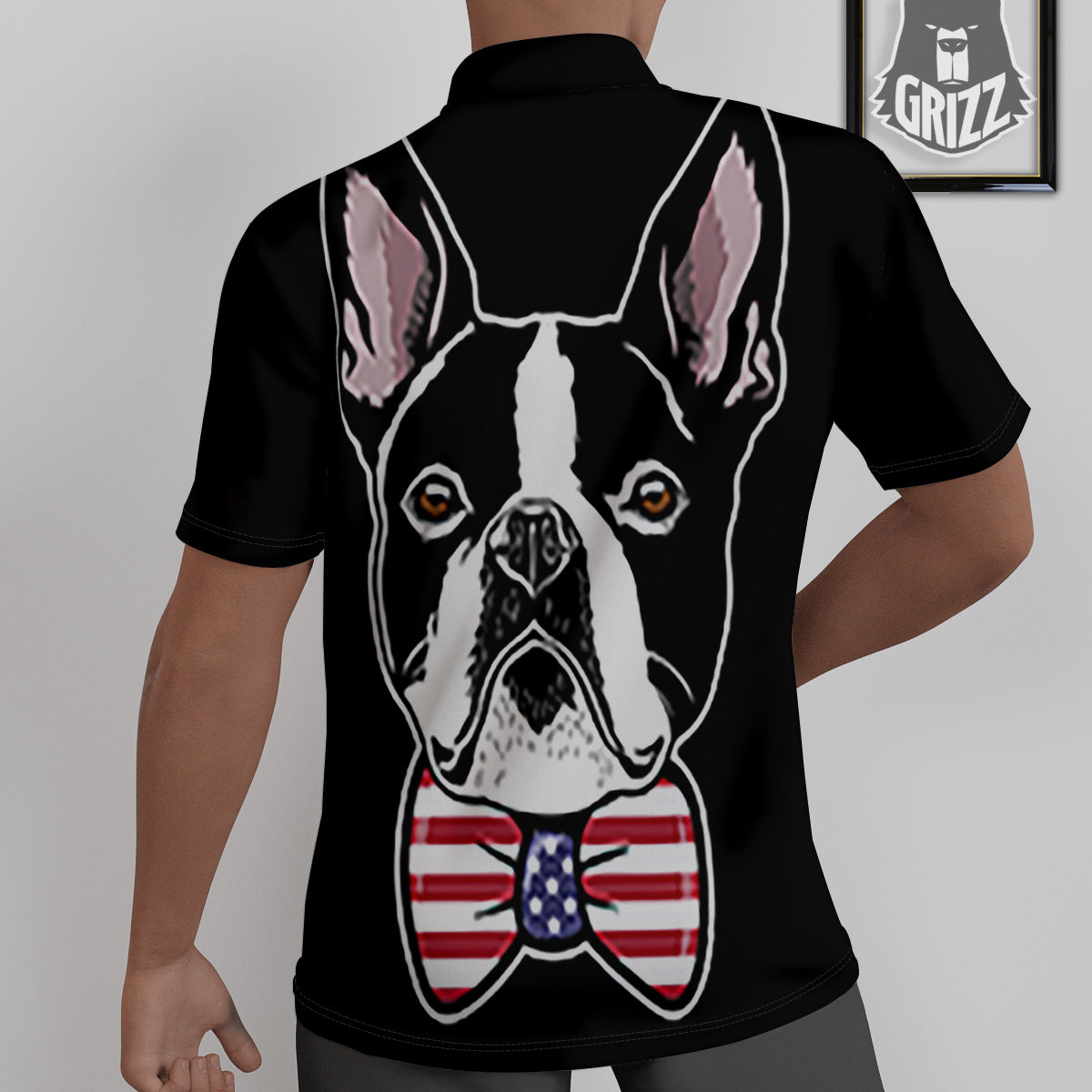 Puppy Faces Boston Terrier Print Untucked Shirts-grizzshop