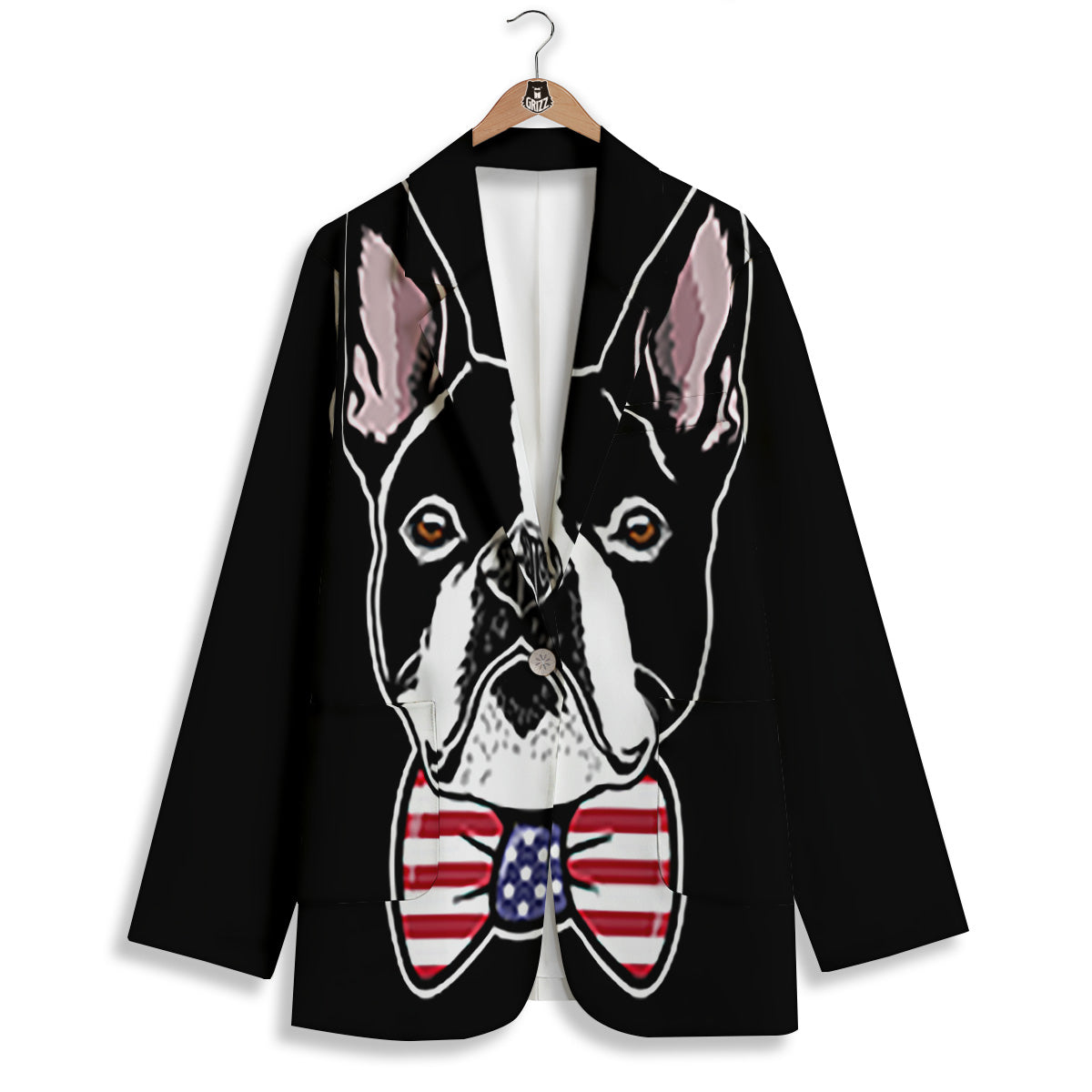 Puppy Faces Boston Terrier Print Women's Blazer-grizzshop