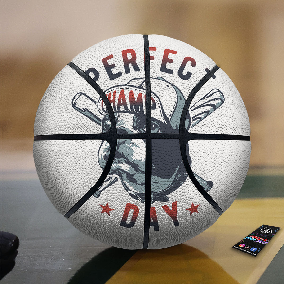 Puppy French Bulldog And Baseball Print Basketball-grizzshop