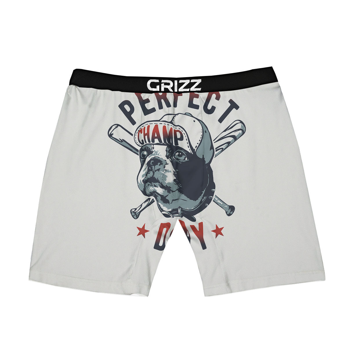 Puppy French Bulldog And Baseball Print Boxer Briefs-grizzshop