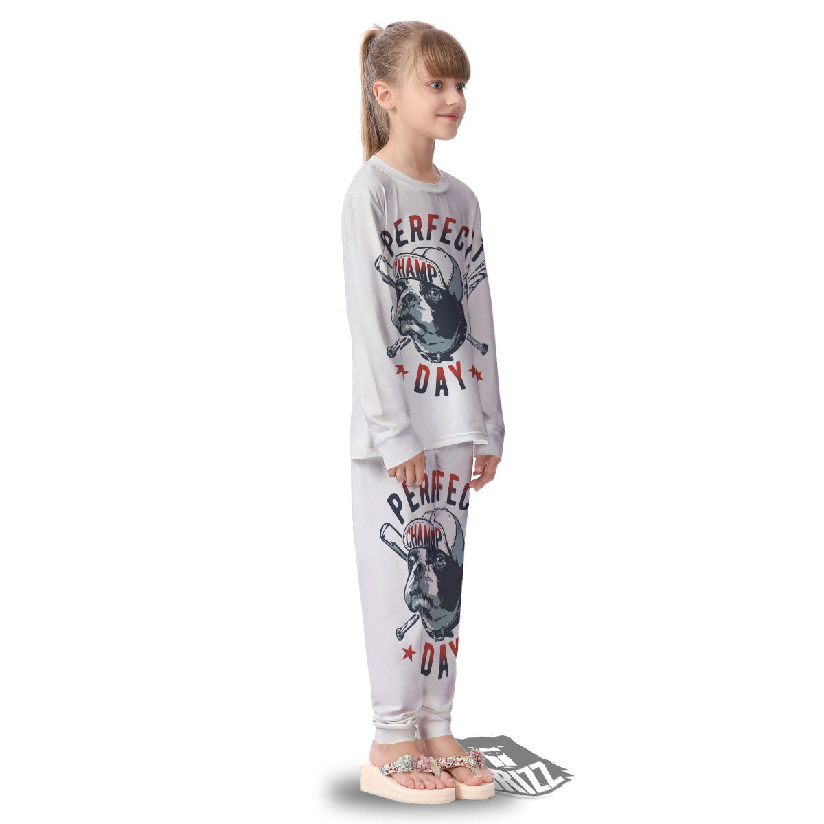 Puppy French Bulldog And Baseball Print Kid's Pajamas-grizzshop