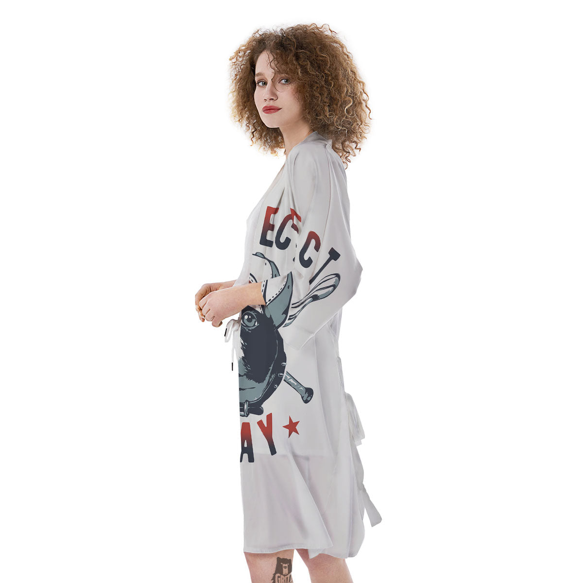 Puppy French Bulldog And Baseball Print Kimono-grizzshop