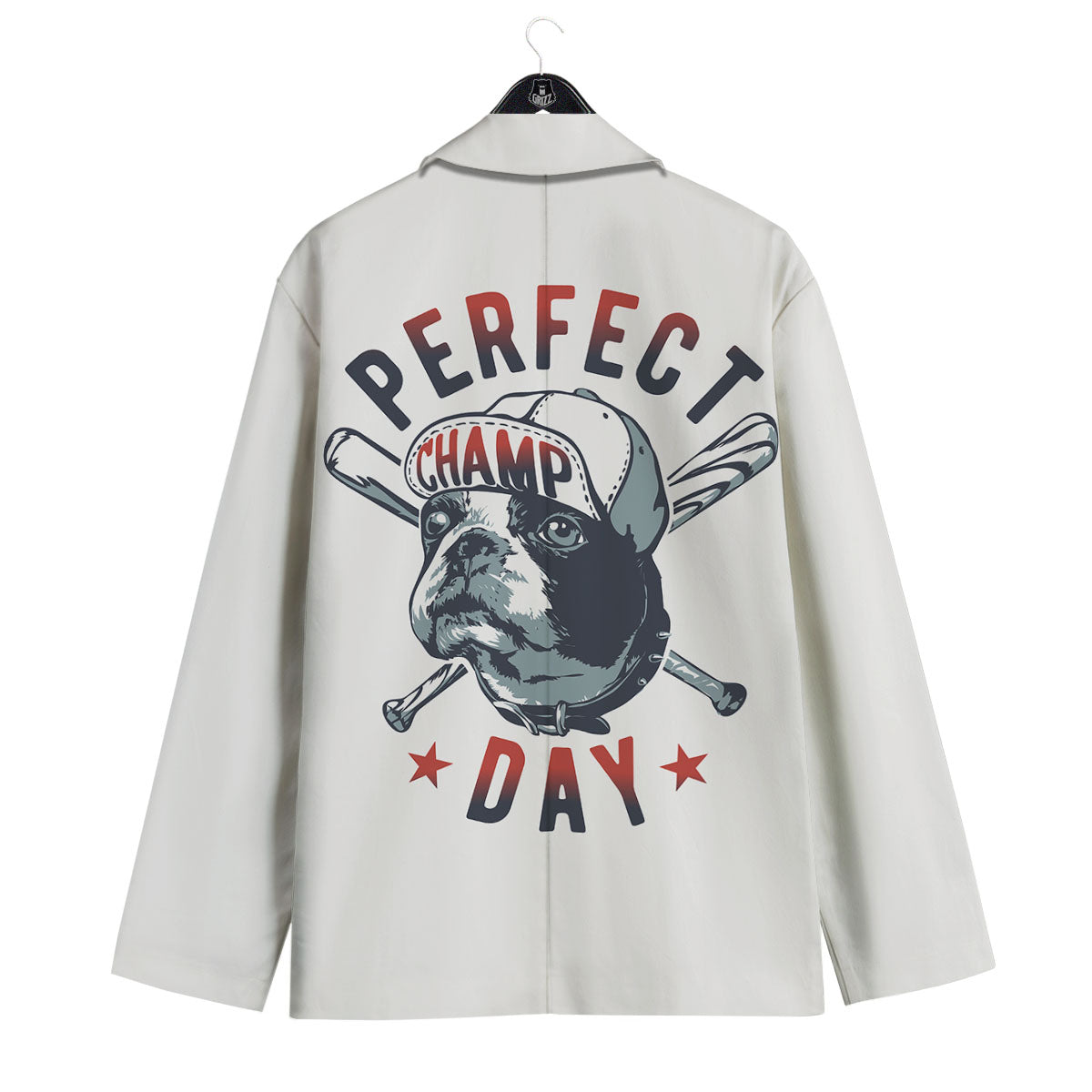 Puppy French Bulldog And Baseball Print Men's Sport Coat-grizzshop