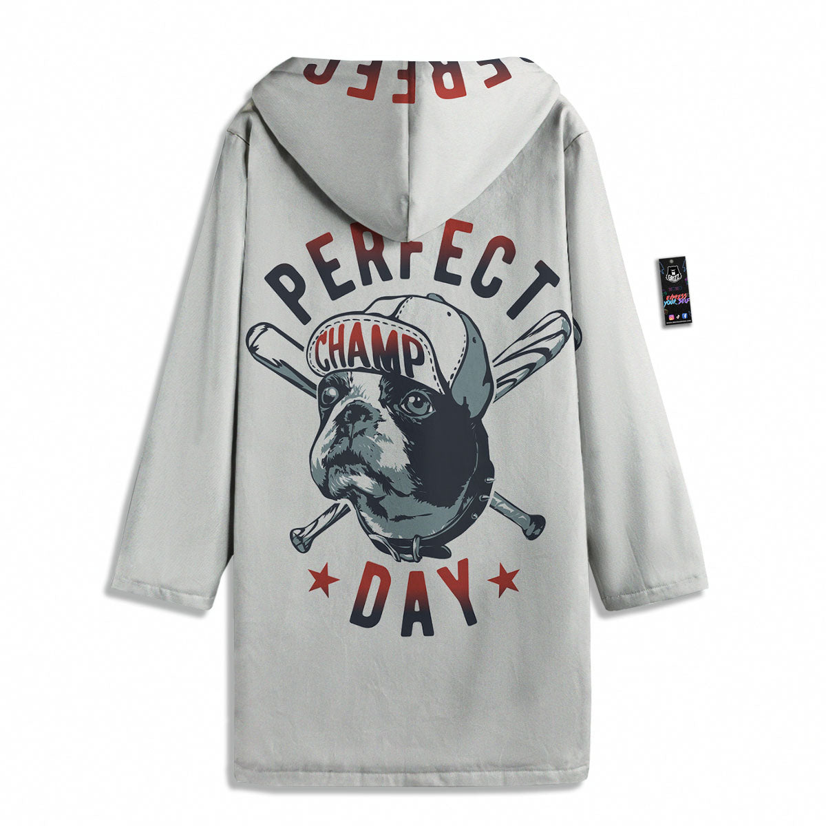 Puppy French Bulldog And Baseball Print Men's Windbreaker Jacket-grizzshop