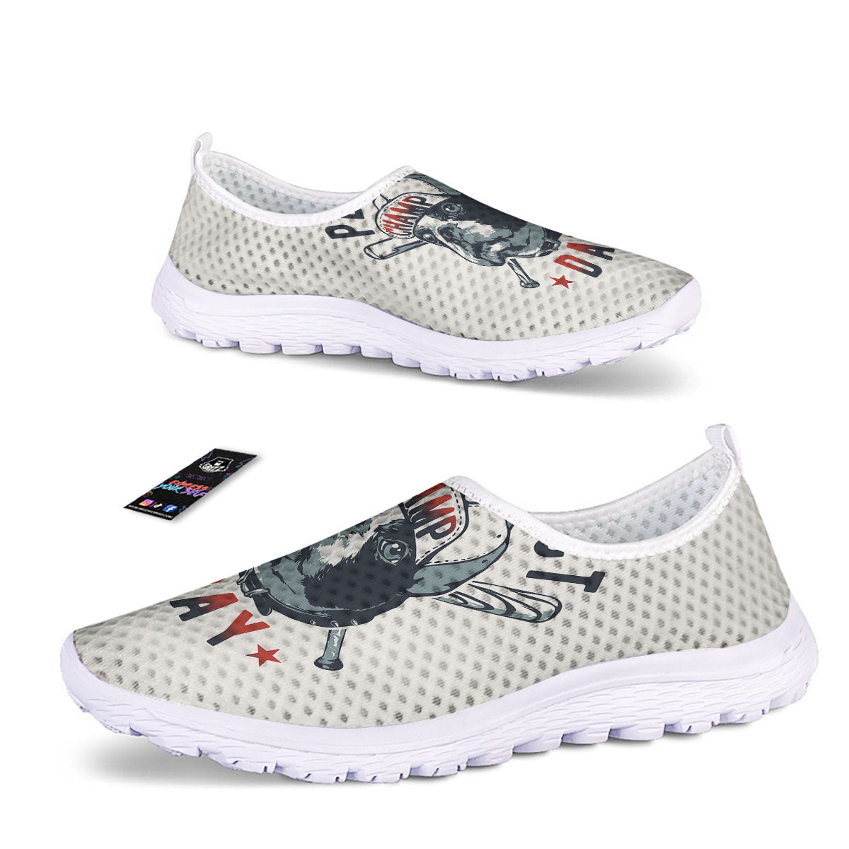 Puppy French Bulldog And Baseball Print Nurse Shoes-grizzshop