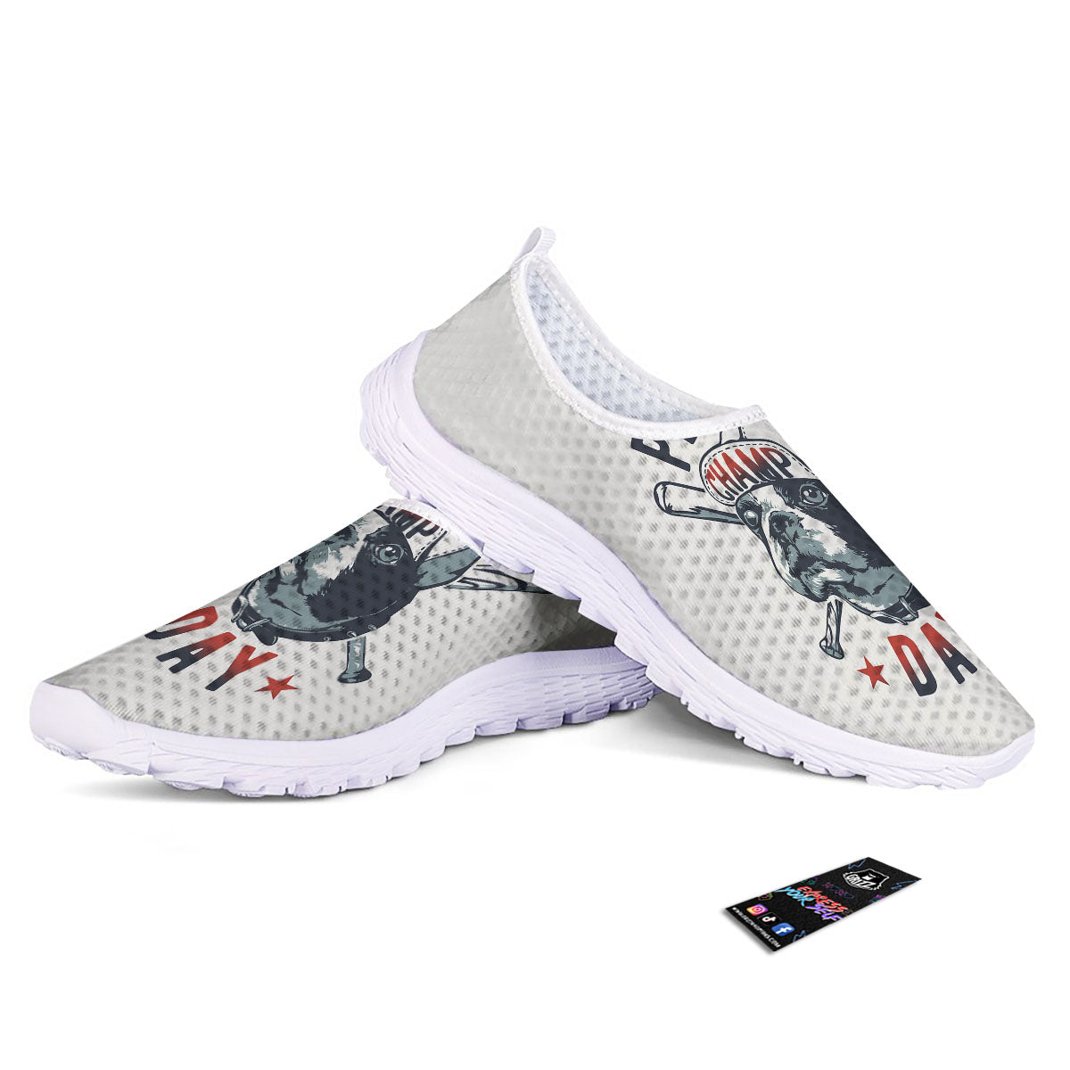 Puppy French Bulldog And Baseball Print Nurse Shoes-grizzshop