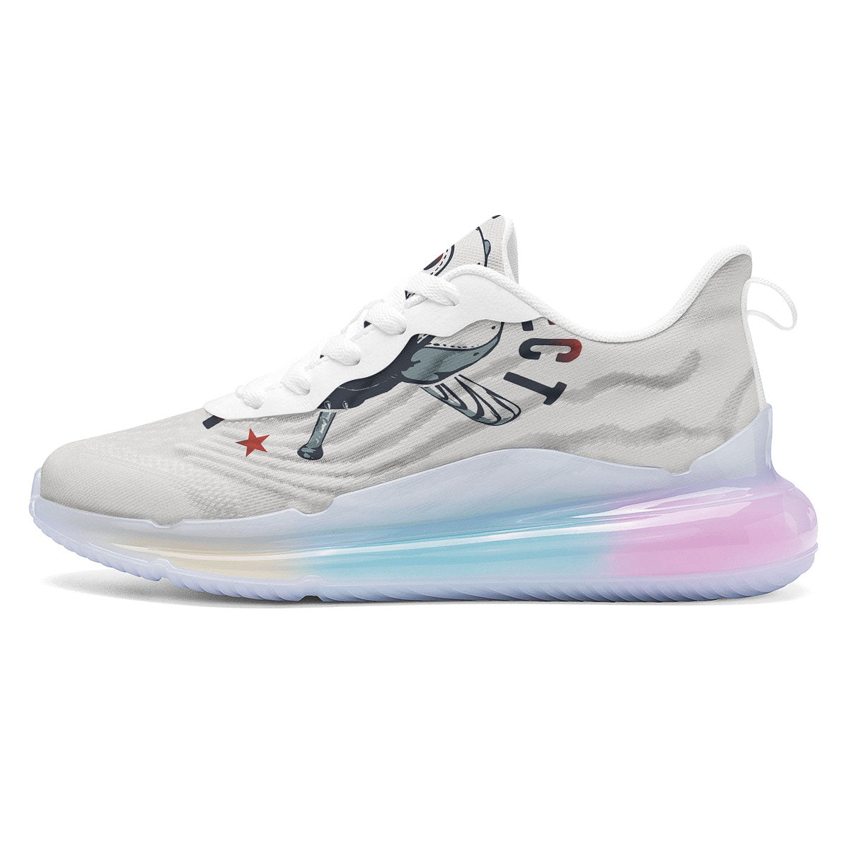 Puppy French Bulldog And Baseball Print Running Sneakers-grizzshop