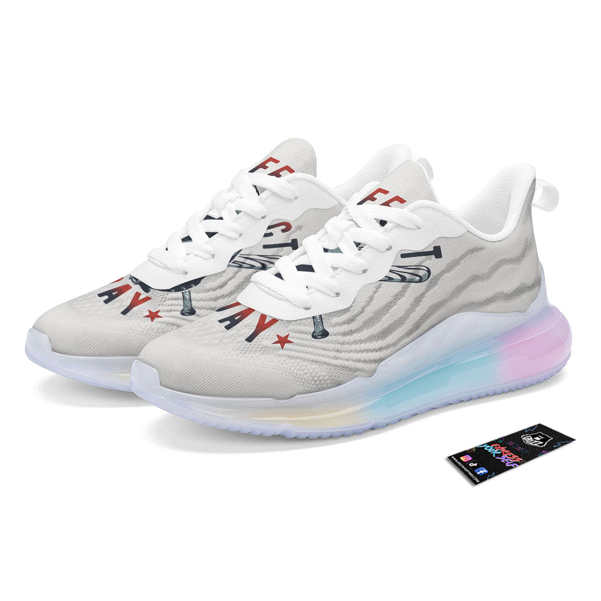Puppy French Bulldog And Baseball Print Running Sneakers-grizzshop