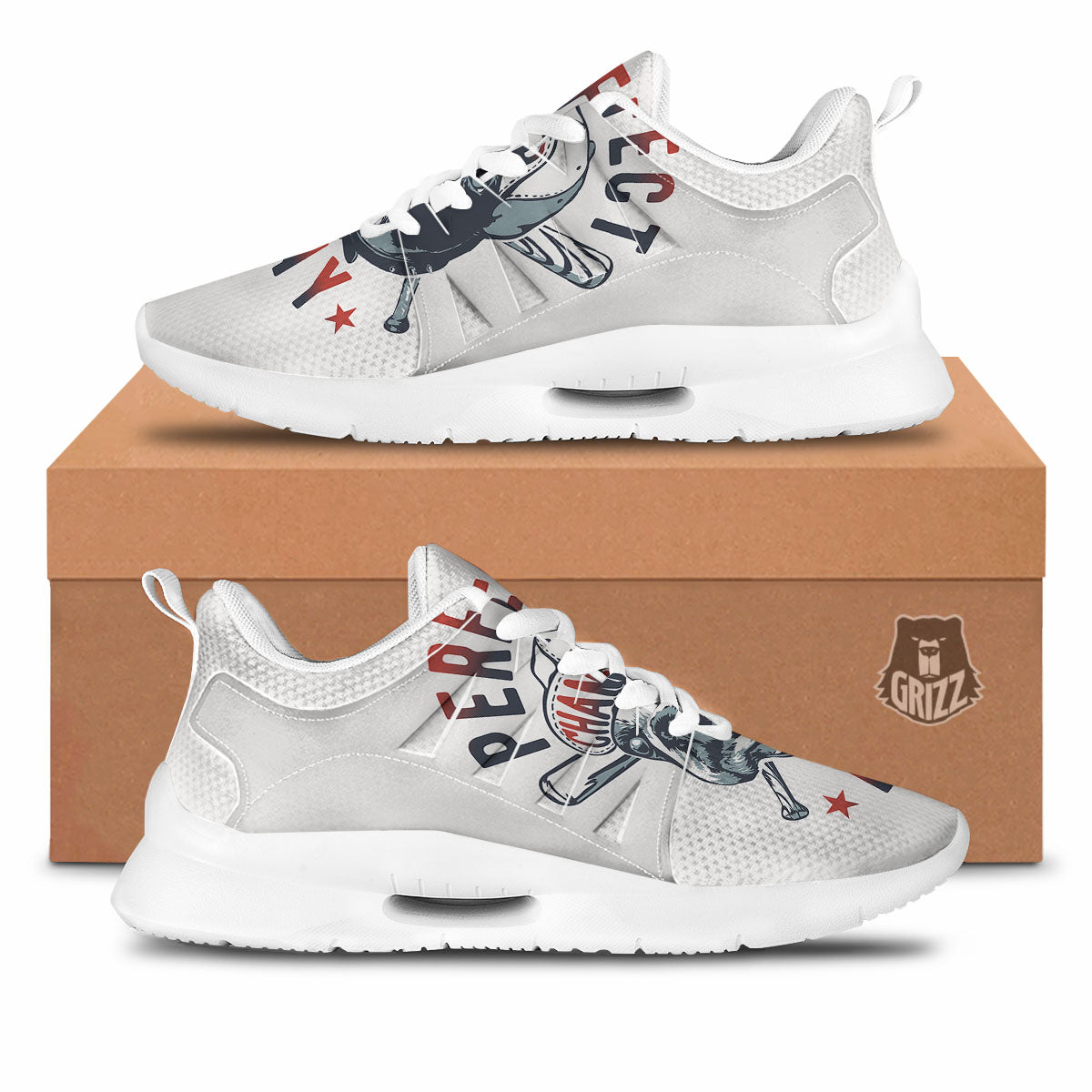 Puppy French Bulldog And Baseball Print Tennis Shoes-grizzshop