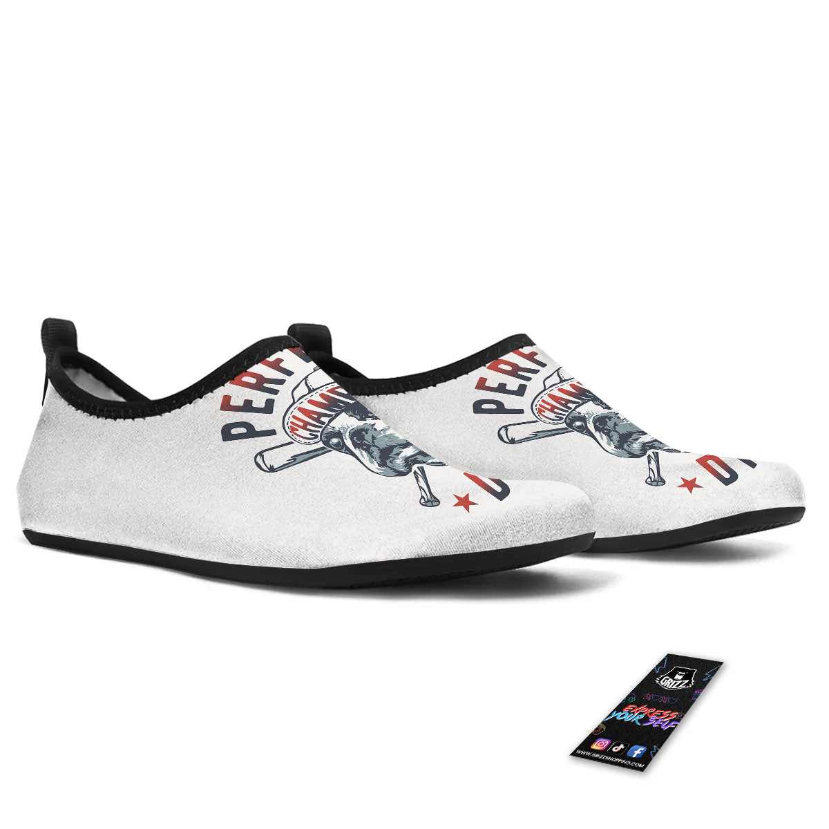 Puppy French Bulldog And Baseball Print Water Shoes-grizzshop