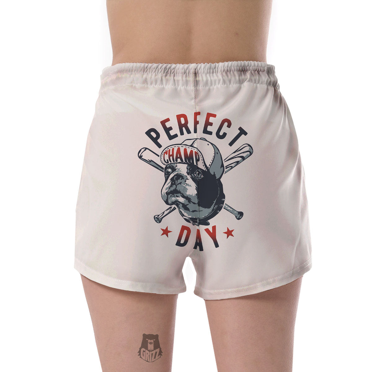 Puppy French Bulldog And Baseball Print Women's Shorts-grizzshop