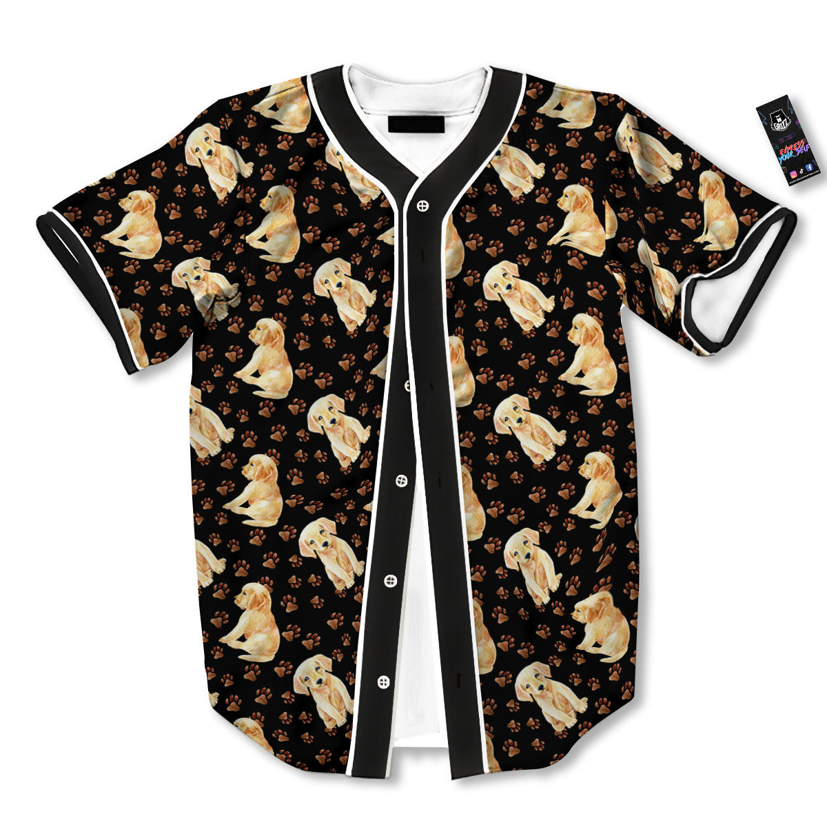 Puppy Labrador Retriever Print Pattern Baseball Jersey-grizzshop