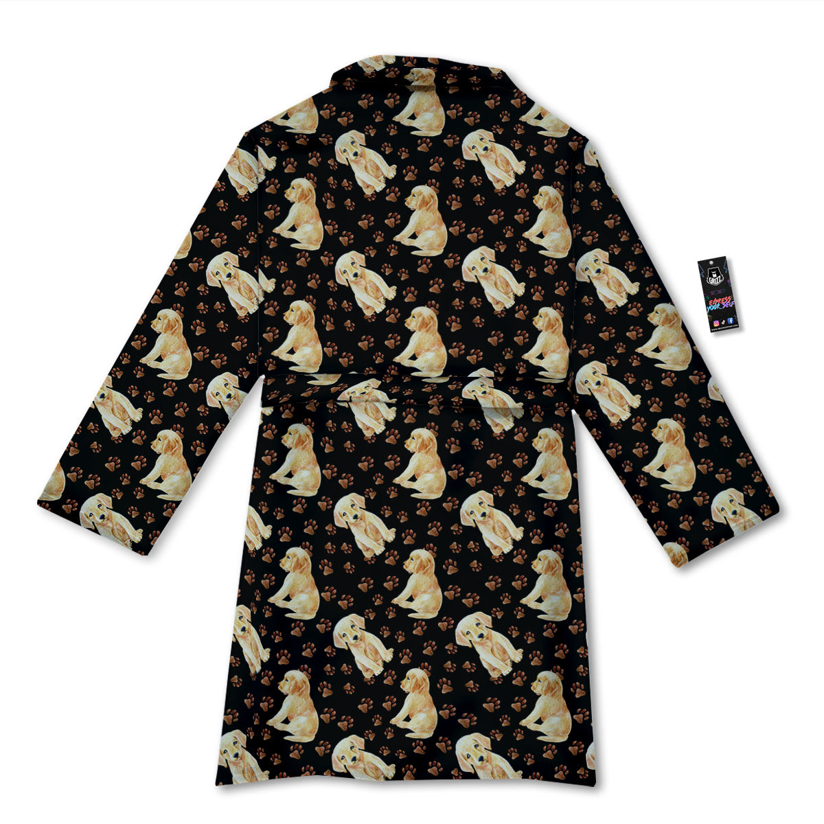 Puppy Labrador Retriever Print Pattern Bathrobe-grizzshop