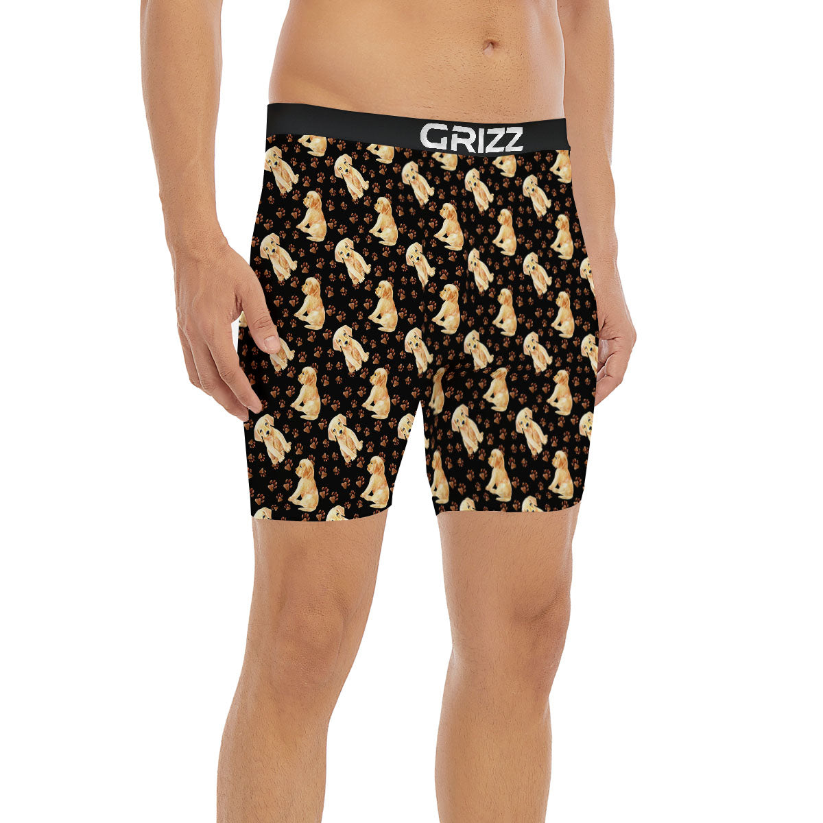 Puppy Labrador Retriever Print Pattern Boxer Briefs-grizzshop