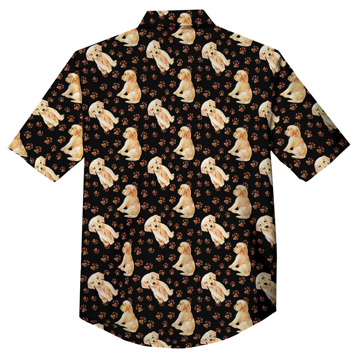 Puppy Labrador Retriever Print Pattern Button Up Shirt-grizzshop