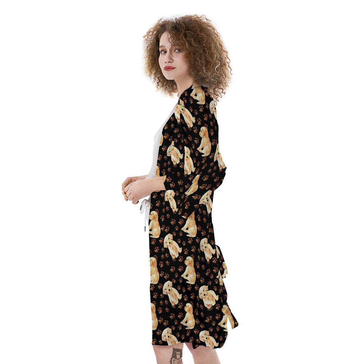 Puppy Labrador Retriever Print Pattern Kimono-grizzshop