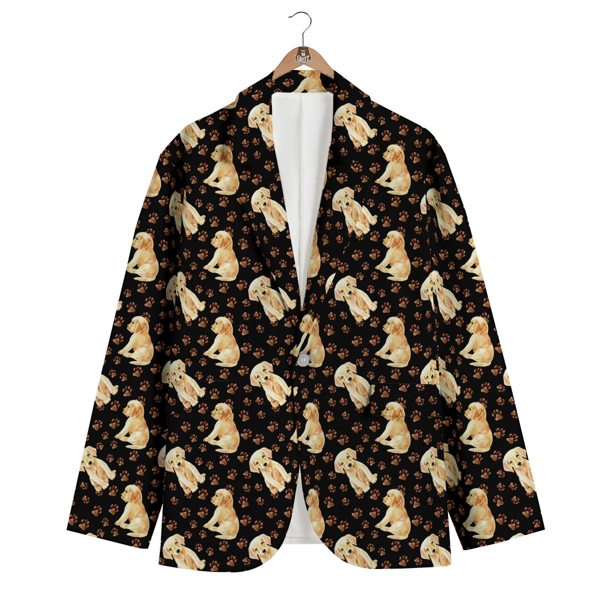 Puppy Labrador Retriever Print Pattern Men's Blazer-grizzshop