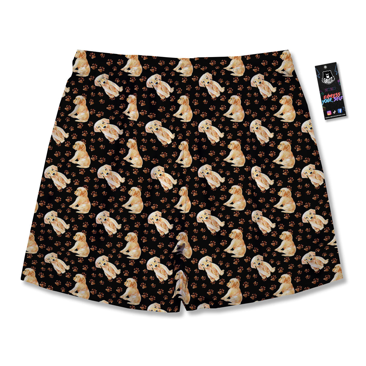 Puppy Labrador Retriever Print Pattern Men's Running Shorts-grizzshop