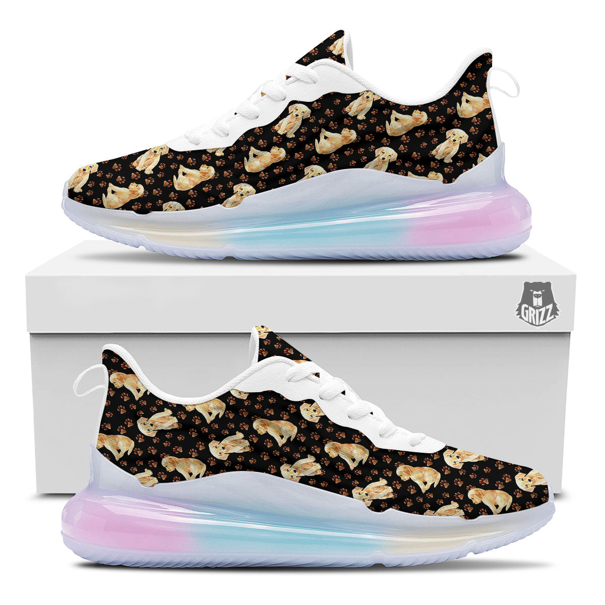 Puppy Labrador Retriever Print Pattern Running Sneakers-grizzshop