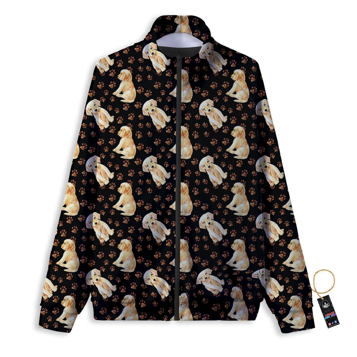Puppy Labrador Retriever Print Pattern Track Jacket-grizzshop