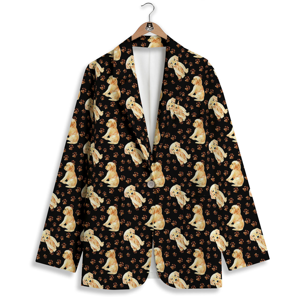 Puppy Labrador Retriever Print Pattern Women's Blazer-grizzshop