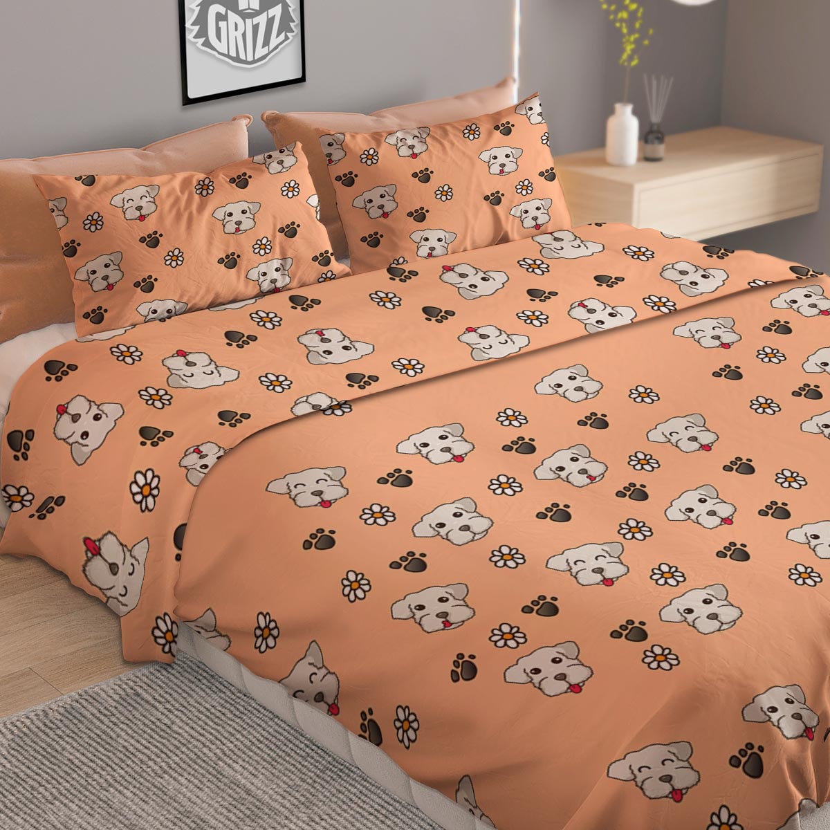 Portrait Wolf Watercolor Print Duvet Cover Bedding Set