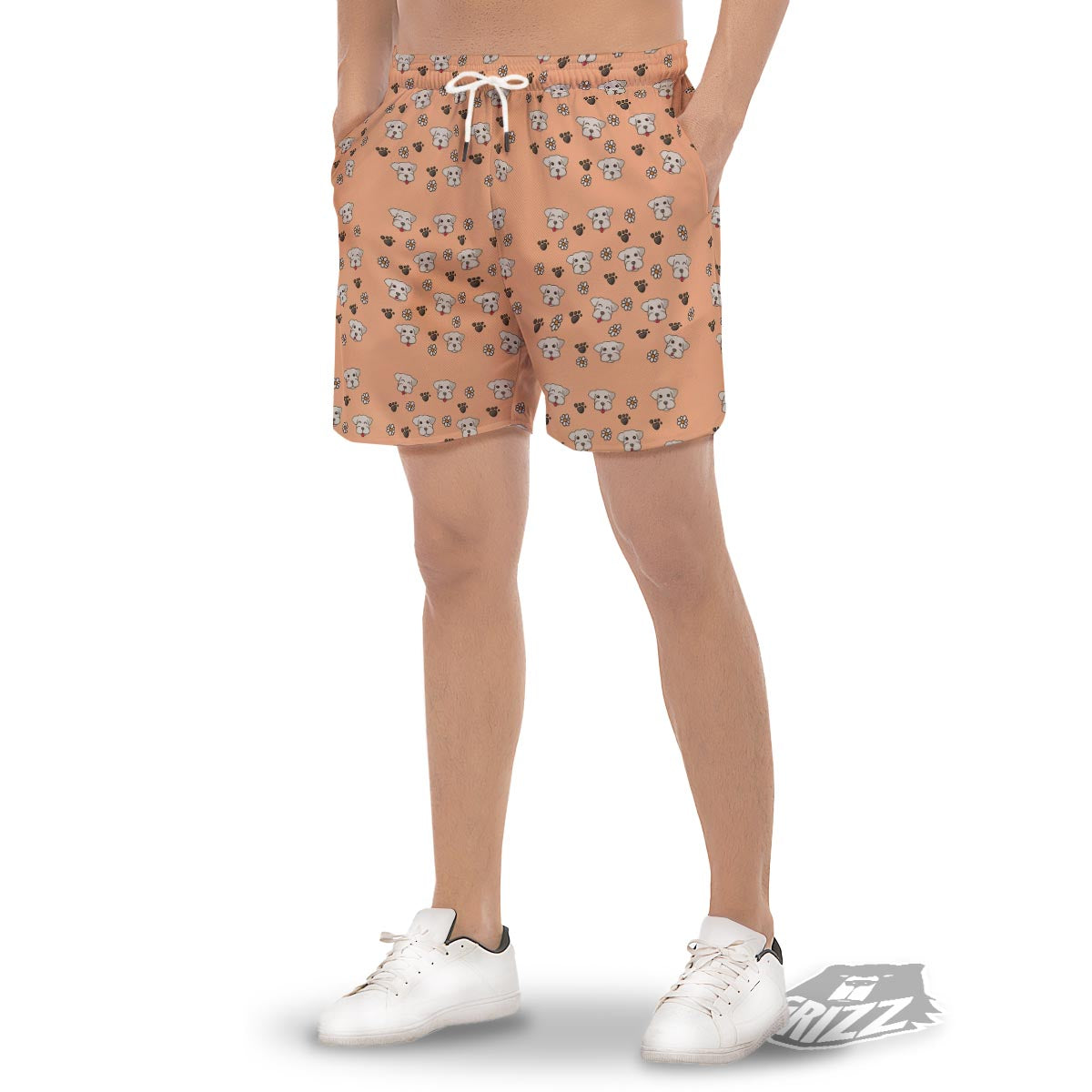 Puppy Shih Tzu Print Pattern Men's Gym Shorts-grizzshop
