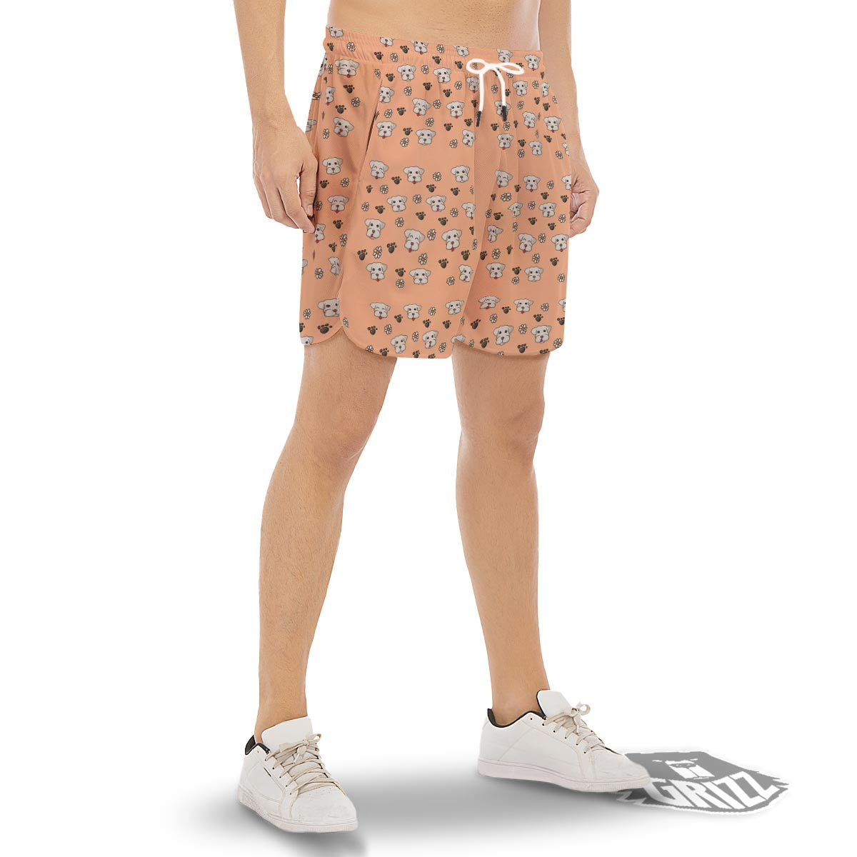 Puppy Shih Tzu Print Pattern Men's Gym Shorts-grizzshop