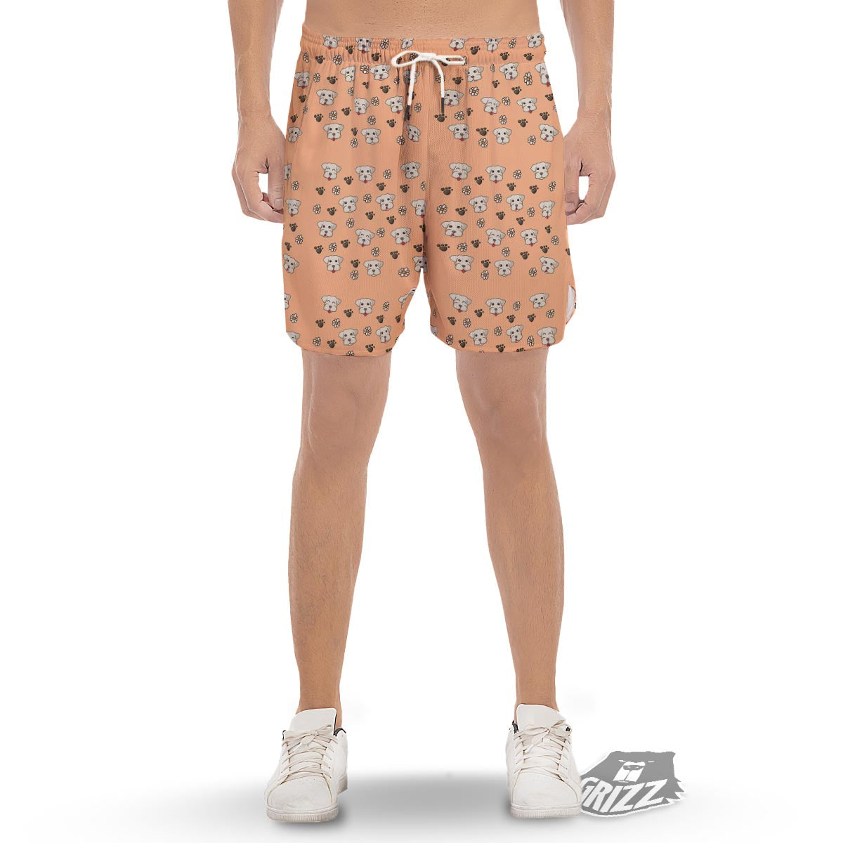 Puppy Shih Tzu Print Pattern Men's Gym Shorts-grizzshop