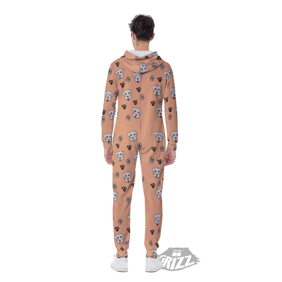 Puppy Shih Tzu Print Pattern Men's Jumpsuit-grizzshop