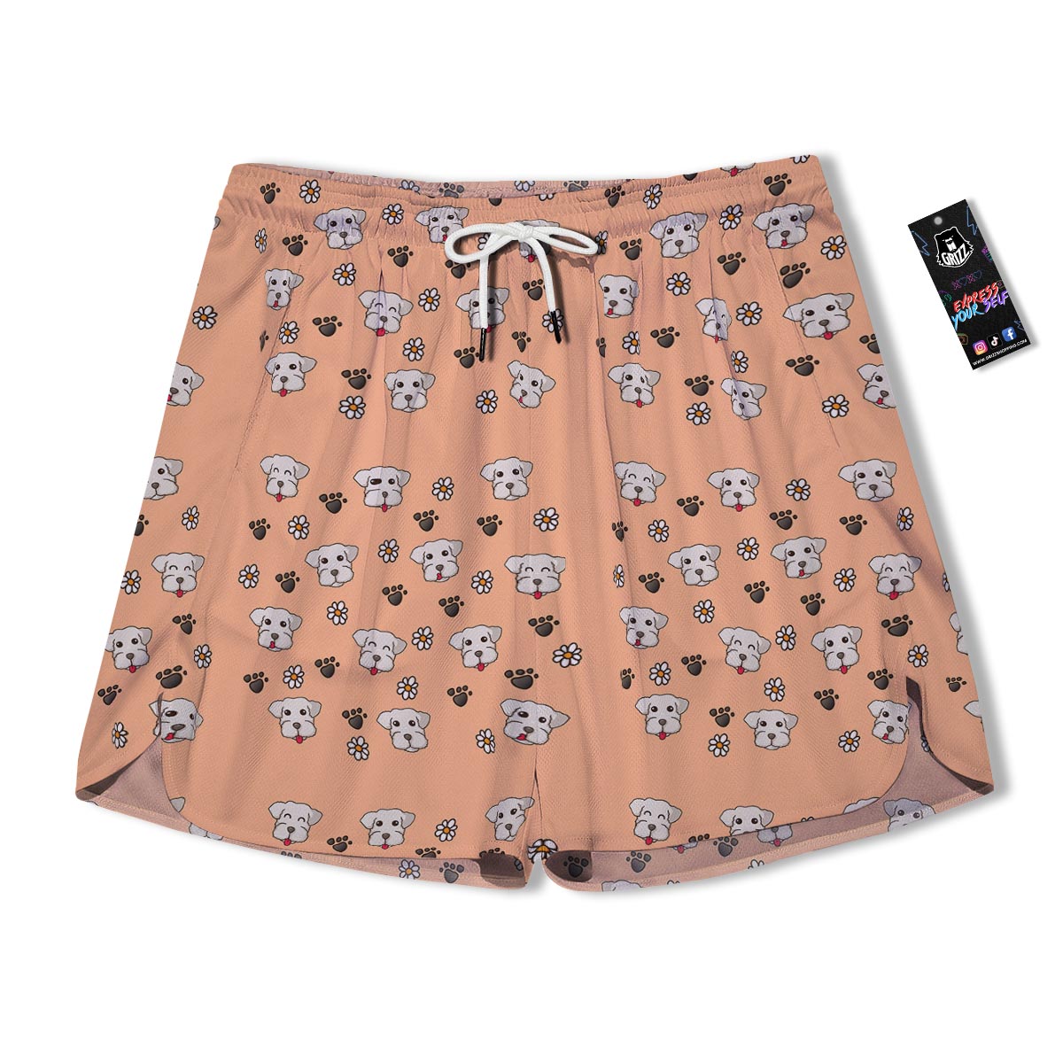 Puppy Shih Tzu Print Pattern Men's Running Shorts-grizzshop