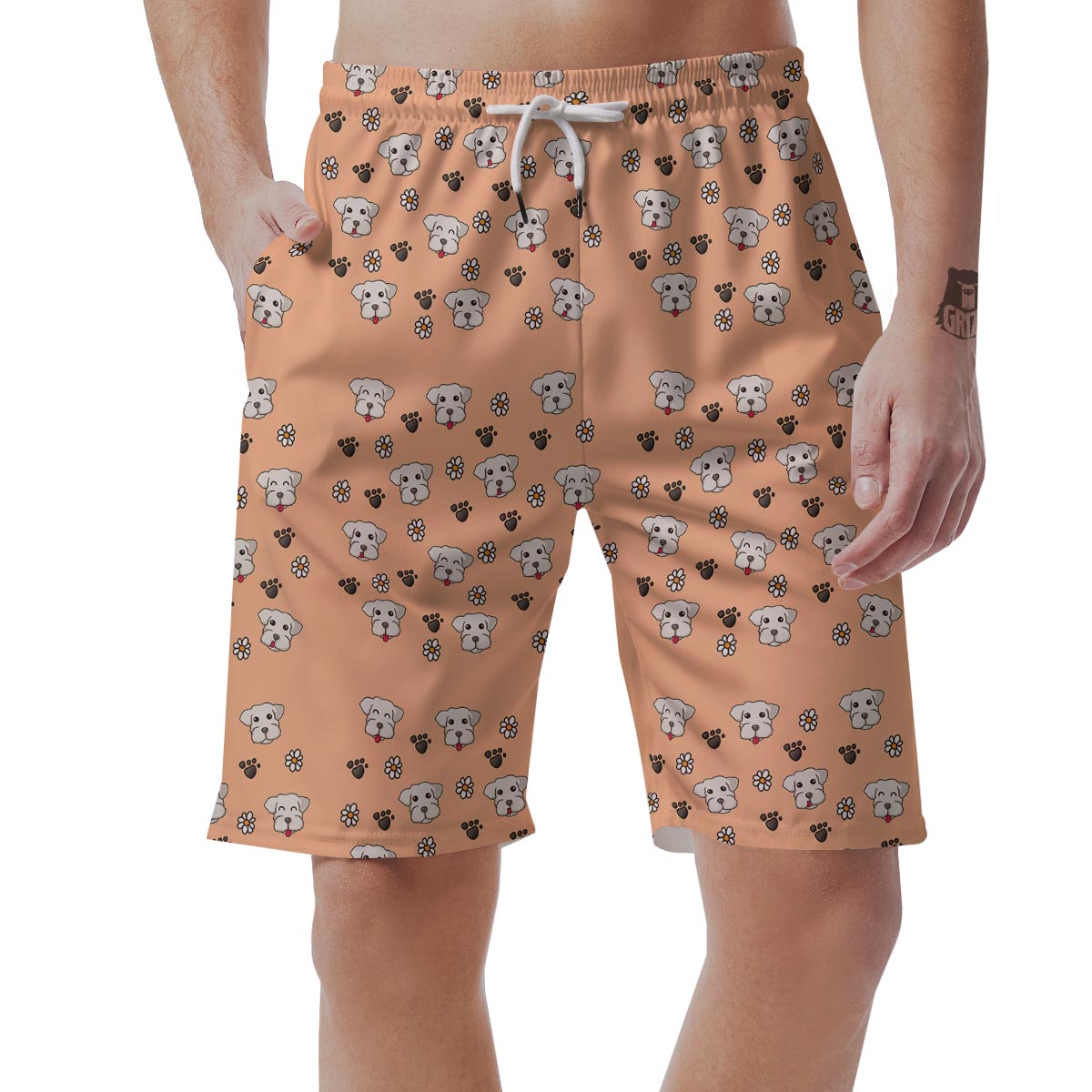 Puppy Shih Tzu Print Pattern Men's Shorts-grizzshop