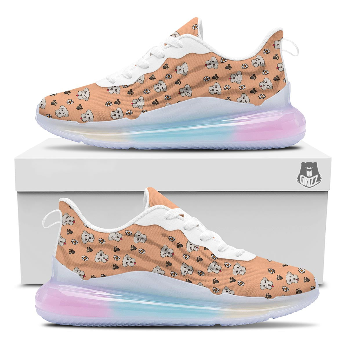 Puppy Shih Tzu Print Pattern Running Sneakers-grizzshop