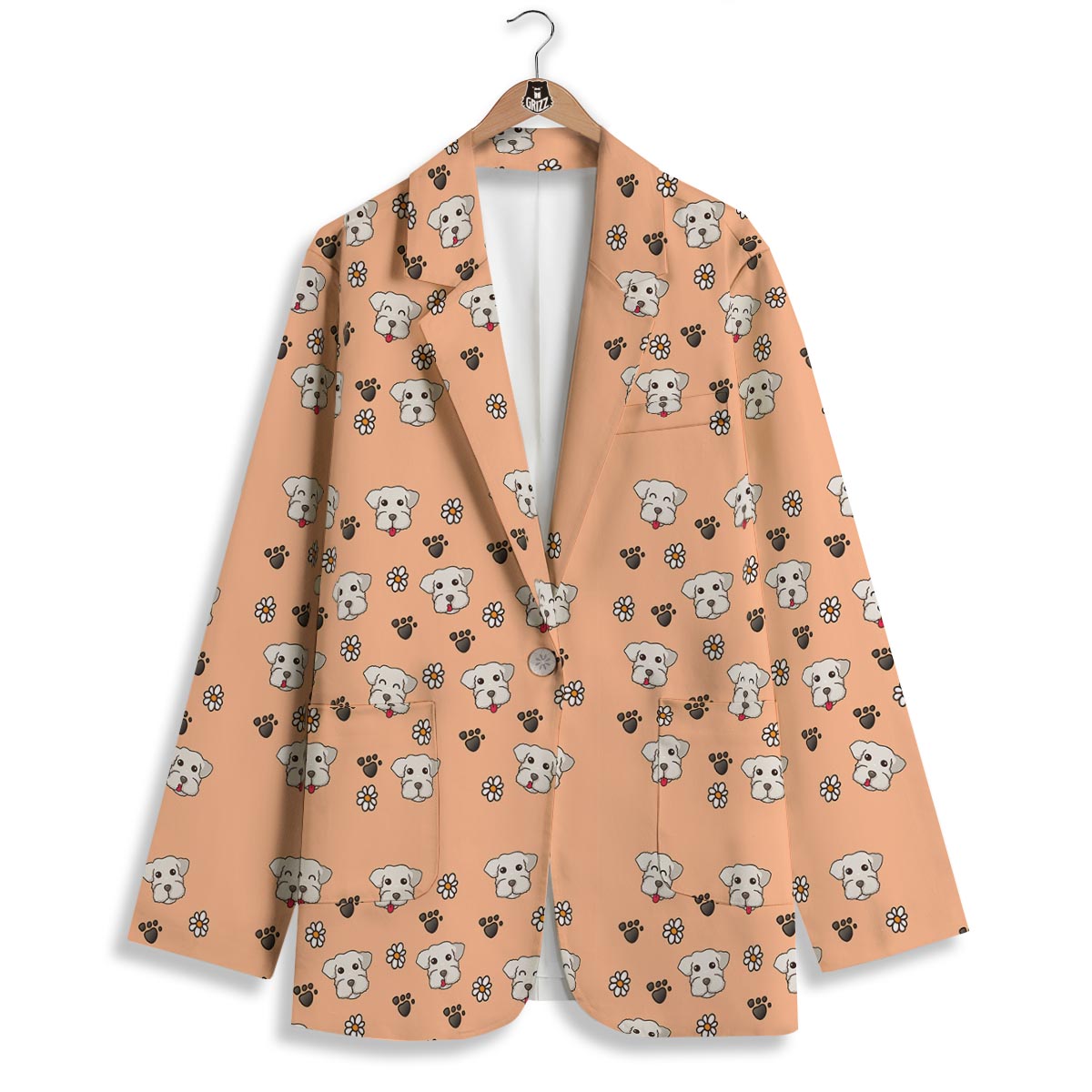Puppy Shih Tzu Print Pattern Women's Blazer-grizzshop