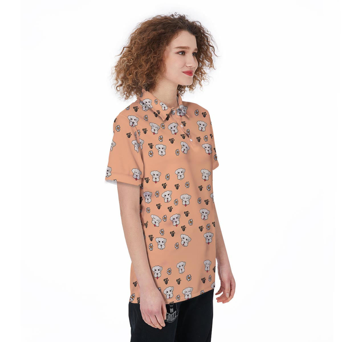 Puppy Shih Tzu Print Pattern Women's Golf Shirts-grizzshop