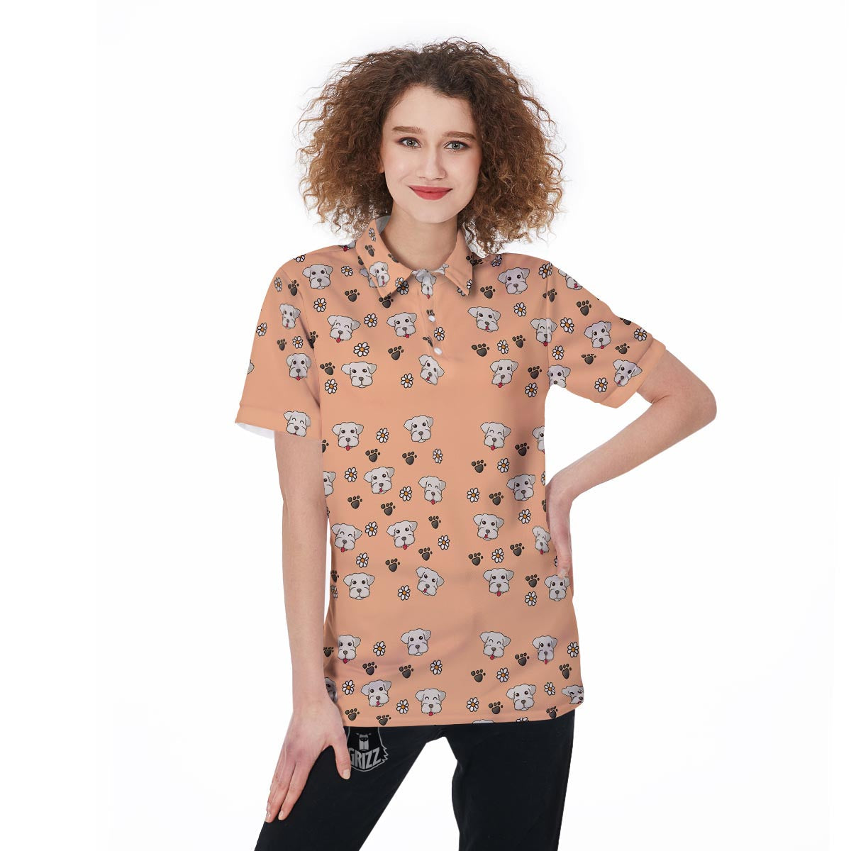 Puppy Shih Tzu Print Pattern Women's Golf Shirts-grizzshop