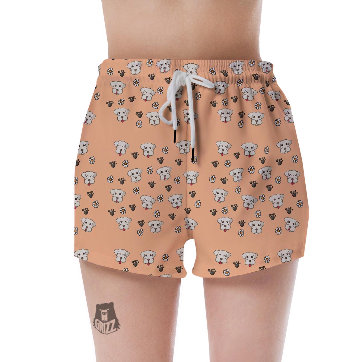 Puppy Shih Tzu Print Pattern Women's Shorts-grizzshop