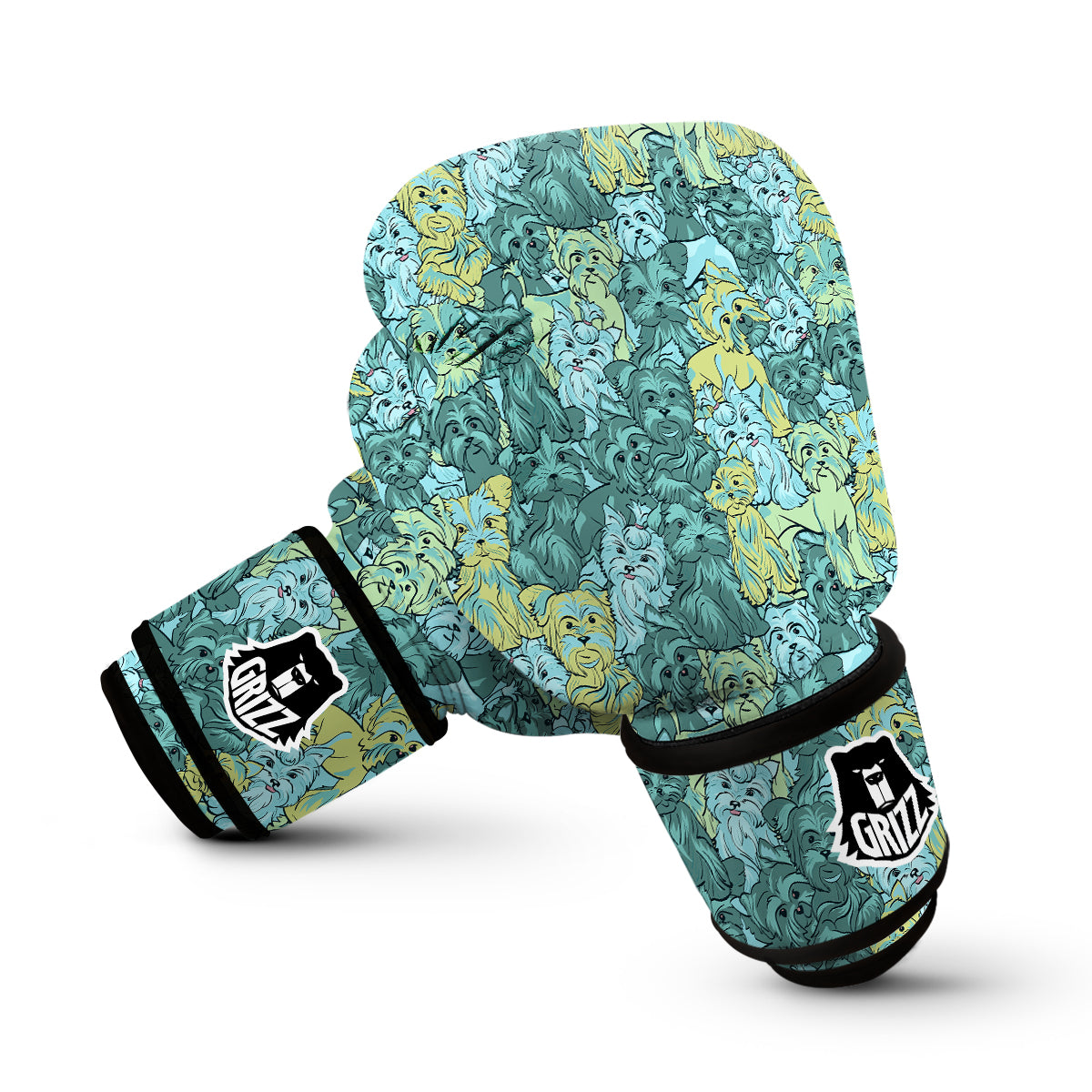 Puppy Yorkshire Terrier Dog Pattern Print Boxing Gloves-grizzshop