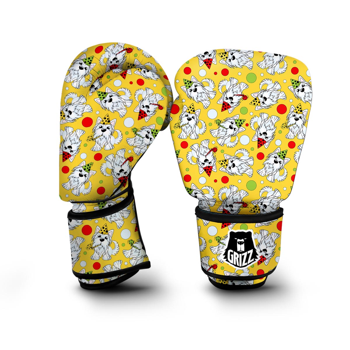 Puppy Yorkshire Terrier Dog Print Pattern Boxing Gloves-grizzshop