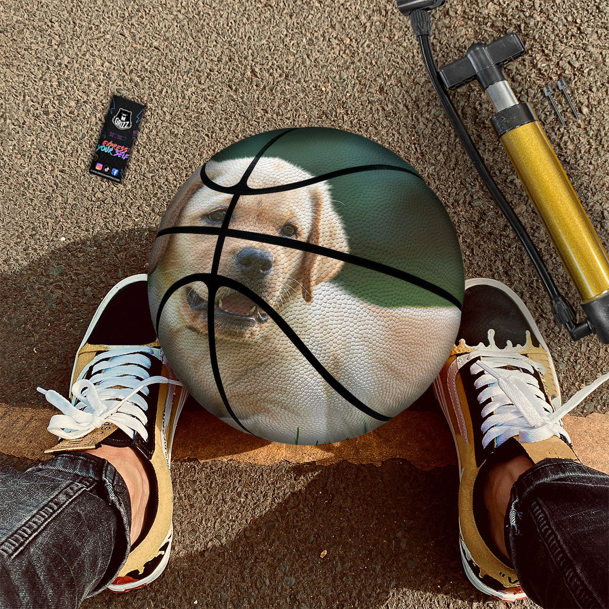 Puppy And Labrador Retriever Print Basketball