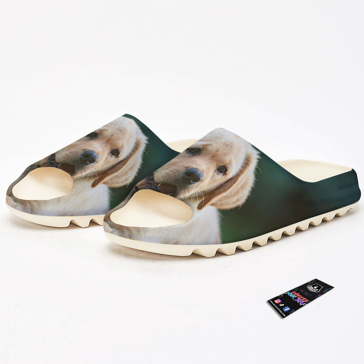 Puppy And Labrador Retriever Print Sandals-grizzshop
