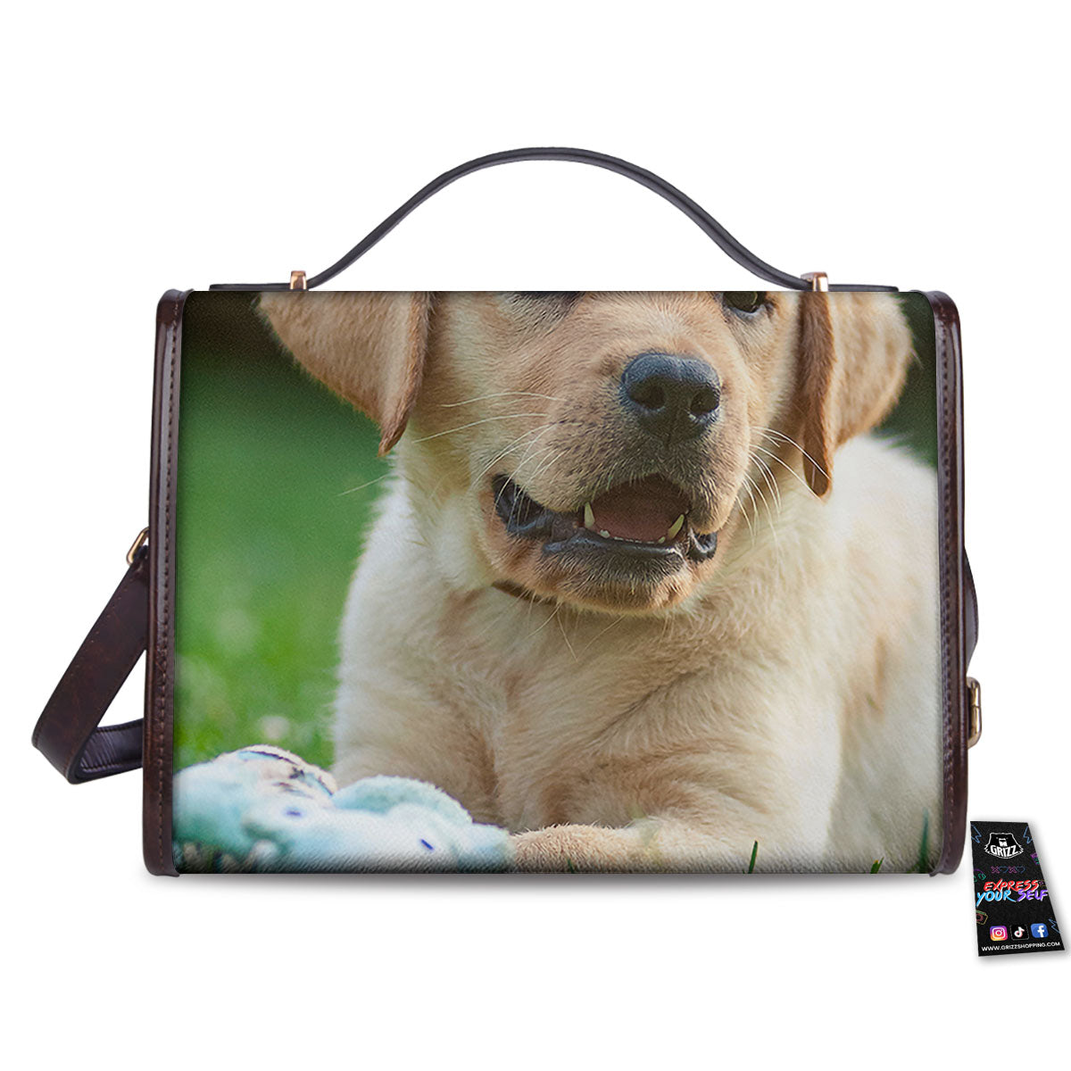 Puppy And Labrador Retriever Print Women's Satchel Bag
