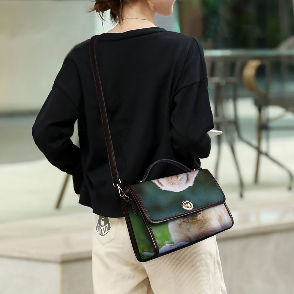 Puppy And Labrador Retriever Print Women's Satchel Bag