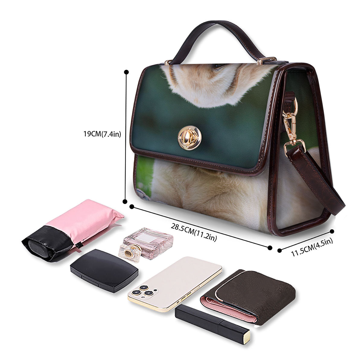 Puppy And Labrador Retriever Print Women's Satchel Bag