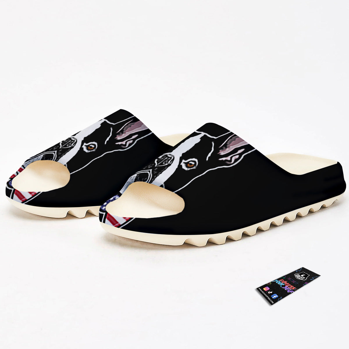 Puppy Faces Boston Terrier Print Sandals-grizzshop
