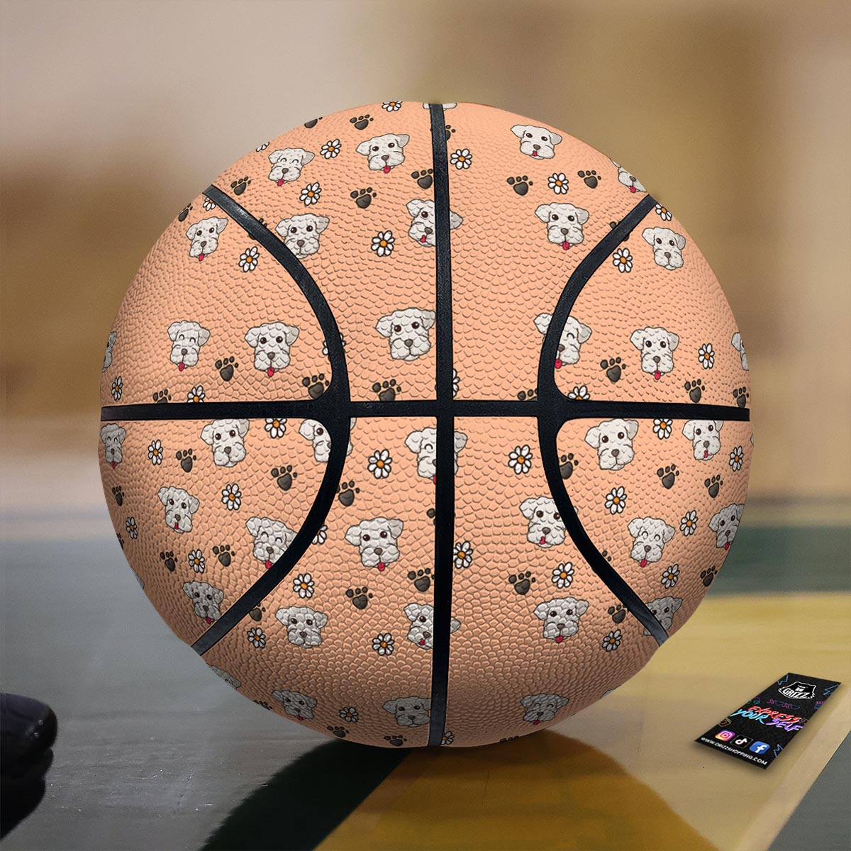 Portrait Yorkshire Terrier Print Basketball