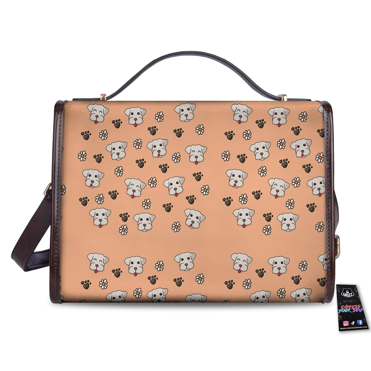 Puppy Shih Tzu Print Pattern Women's Satchel Bag