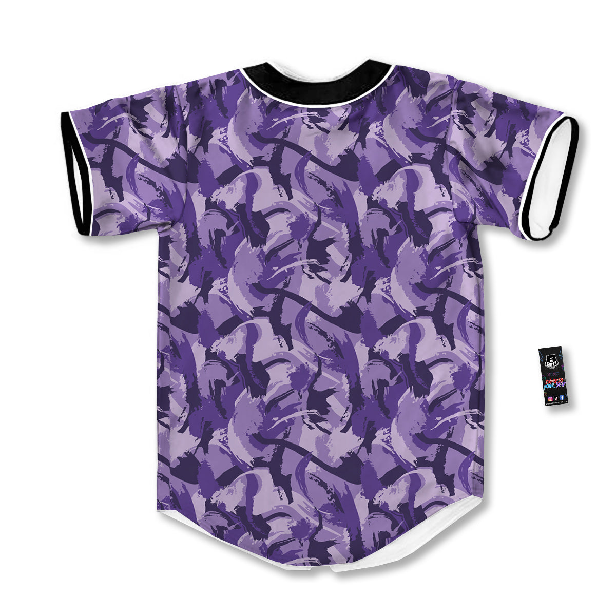 Purple Abstract Color Paint Print Baseball Jersey-grizzshop