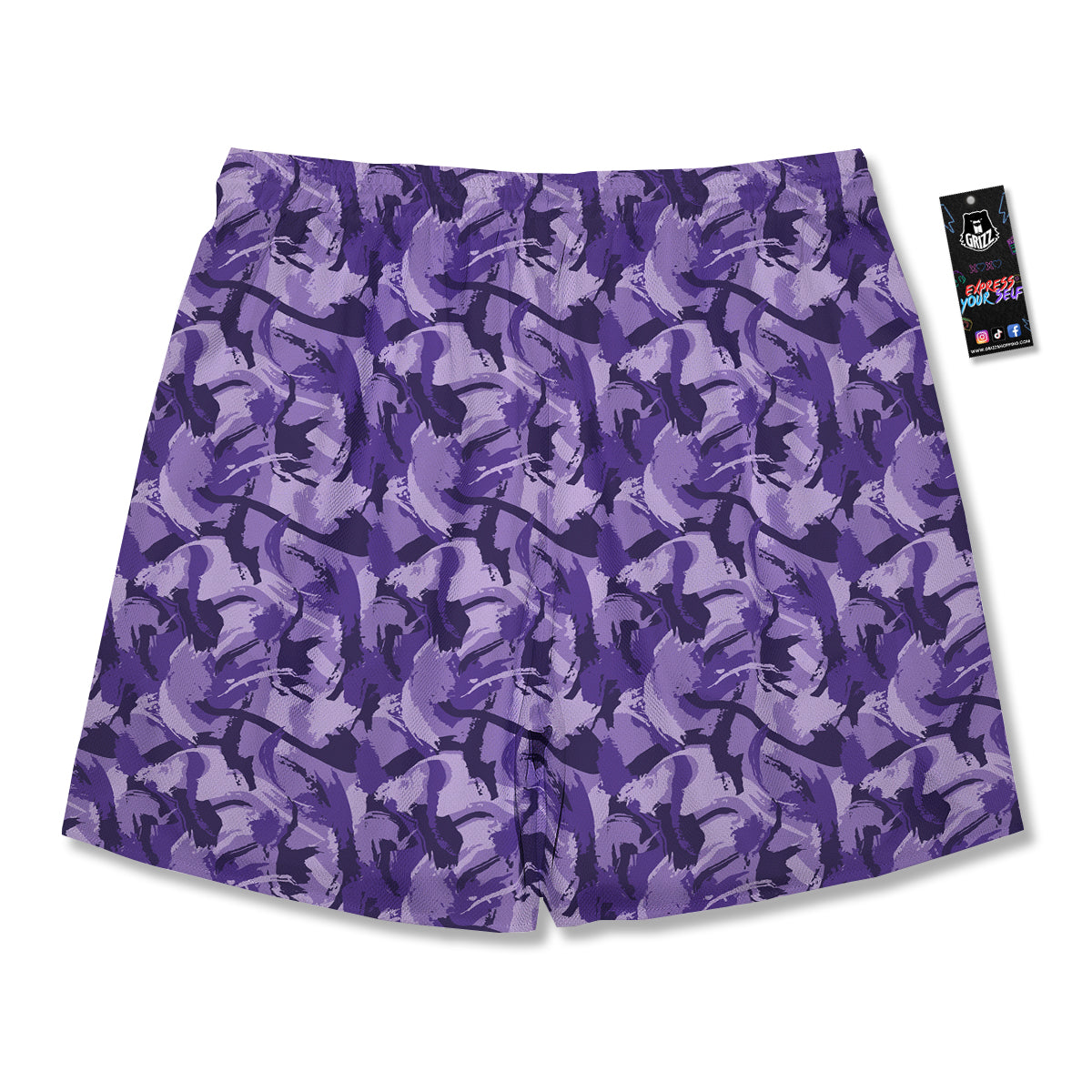 Purple Abstract Color Paint Print Men's Running Shorts-grizzshop