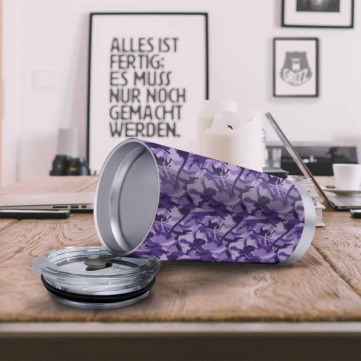 Purple Abstract Color Paint Print Tumbler-grizzshop